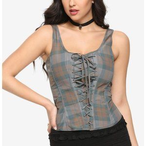 Outlander Tartan Lace-Up Corset Hot Topic Exclusive Size L